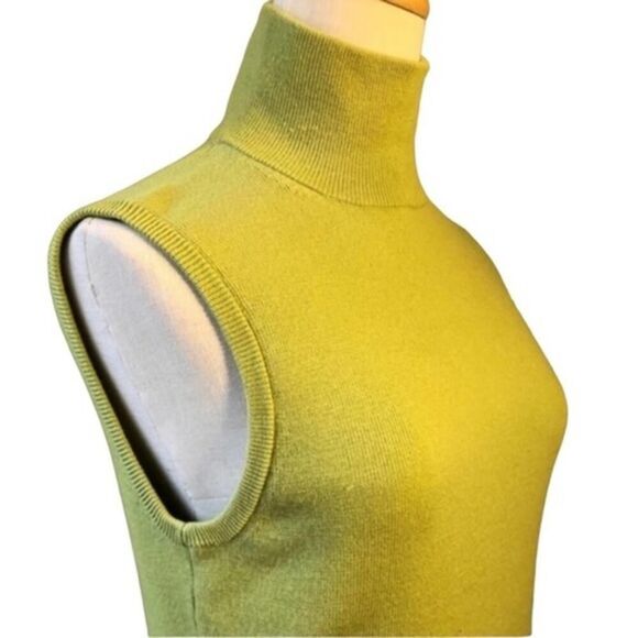 Carlisle Womens Green Sleeveless Turtleneck Merino Wool Knit dress size small - Picture 3 of 10